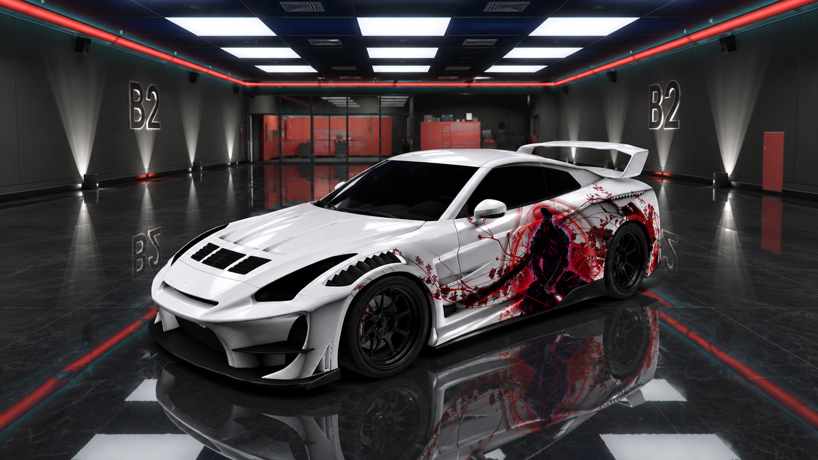R35 Samurai personalizado no editor 3D